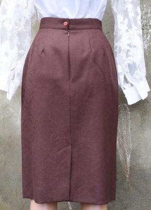 Винтажная шоколадная юбка миди 100%шерсть4 фото
