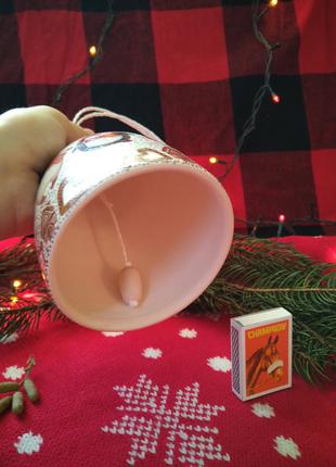Эксклюзив! большой колокольчик ручная работа новый год снежинки дзвоник керамика...