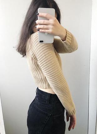 Укороченный свитер кофта вязанный 5