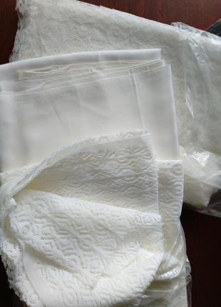 Тканина гіпюр атлас весільна біла