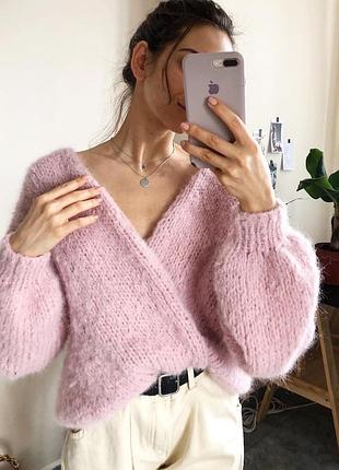 Стильний кардиган оверсайз з альпаки