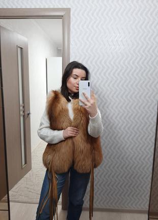 Жилетка из натуральной лисы2 фото