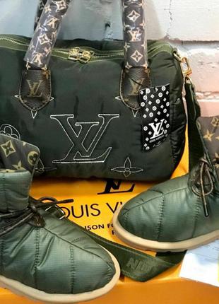 Дутые угги и сумка бренд,комплект,плащевка на синтепоне, дорогая турция,хит сезона.