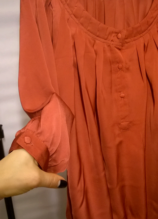 Блуза из искуственного шелка, с рукавом 3/42 фото