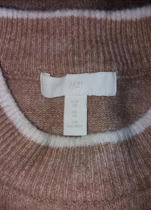 Стильный модный тёплый бежевый свитер оверсайз р.xs5 фото