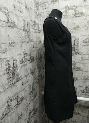 Черное платье сарафан  внизу платья  пуговицы2 фото