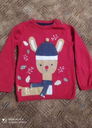 Фірмовий новорічний светрик mothercare