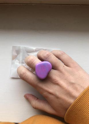 Акриловое акрилове кільце кольцо колечко обручка сердечко сердце в форме сердца, у формі серця, пластиковое кольцо1 фото