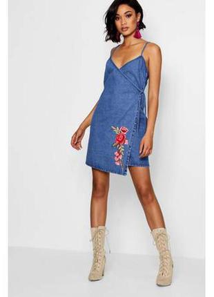 Сарафан  boohoo вышивка в цветы!