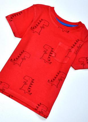 George красная футболка в принт динозавров. 2-3 года2 фото