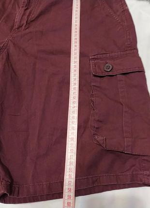 Бордовые шорты мужские с карманами по бокам6 фото