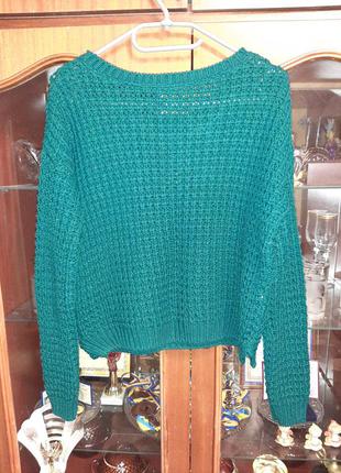 Модный изумрудный свитер m-l, 12-146 фото