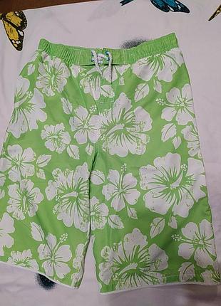 Зелені в кольорах шорти на 12-13 років