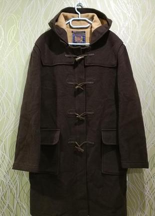 Мужской коричневый дафлкот пальто с капюшоном gloverall england