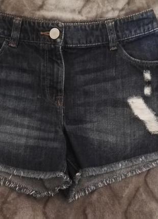Шорти джинсові з "рванками" 100% бавовна для дівчинки 12 років,ріст 152см від next3 фото