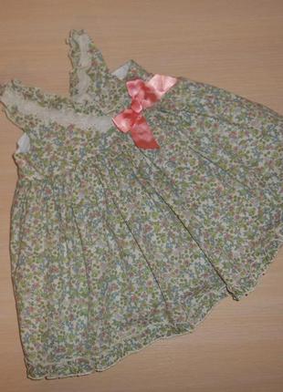 Ошатне плаття, сарафан strauberry, 3-6 міс, 62-68 см, бавовна, оригінал