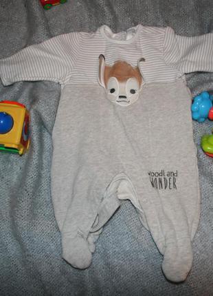 Человечик (боди) утепленный 0-3мес (62см) не ношен  50грн