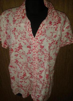 Стильна біло червона блуза в паєтки р44 biaggini