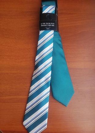 Новые галстуки next пара в упаковке, шикарные оригинальные мужские
