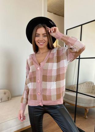 Стильний кардиган в клітку 42-46