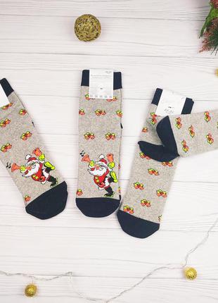 Новогодние носки новорічні шкарпетки носкі махра р. 36-40