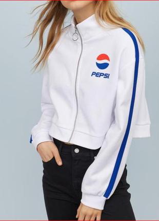 Трендовый, укороченный, свитшот, толстовка, с начёсом pepsi, h&m