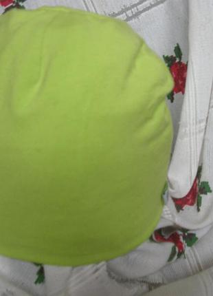 Шапочка салатового цвета"cubus as"р.52-54,95%коттон,5%эластан.