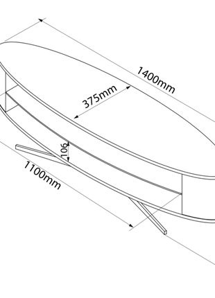 Тумба під телевізор techlink el140wsg ellipse tv6 фото