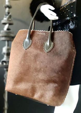 Genuine leather. велика сумка з натурального хутра..2 фото