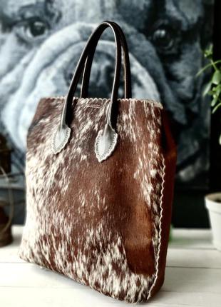 Genuine leather. велика сумка з натурального хутра..4 фото