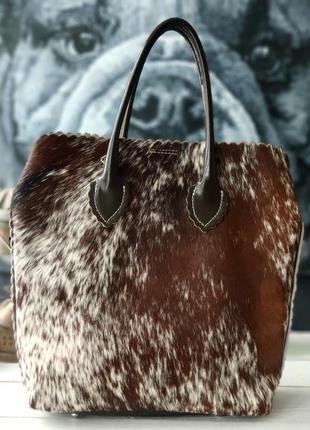 Genuine leather. велика сумка з натурального хутра..3 фото