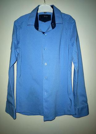 Голубая рубашечка 9-10лет