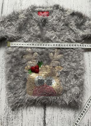 Крутая кофта травка свитер новогодний свитер олень f&f 18-24мес3 фото