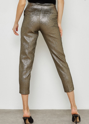 Стильные брюки в золотой металлик2 фото
