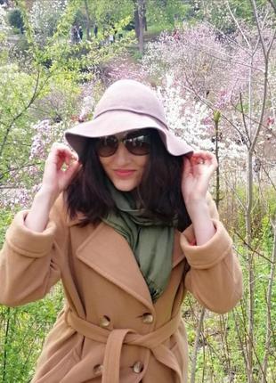 Шляпа шерстяная лиловая пудровая фиолетовая розовая тёплая с полями accessorize