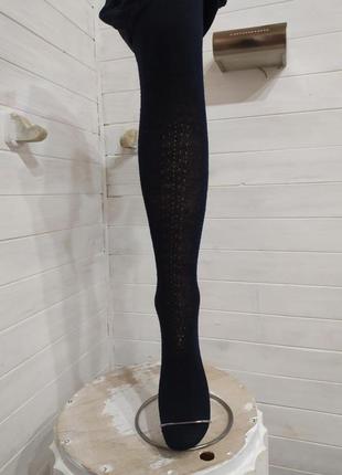 Теплые темно синие колготки на 2-4 года