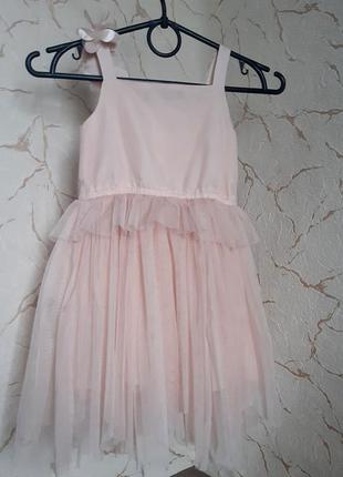 Платье,сукня,сарафан фатин/пайетки,персиковое/рлзовое 2-3 года3 фото