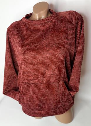 Свитшот трикотажный🪡бордовый🪡большой размер