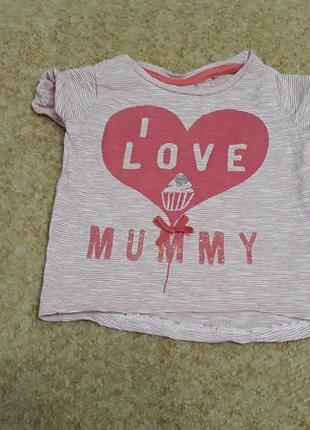 Фирменная футболка 6-9мес
