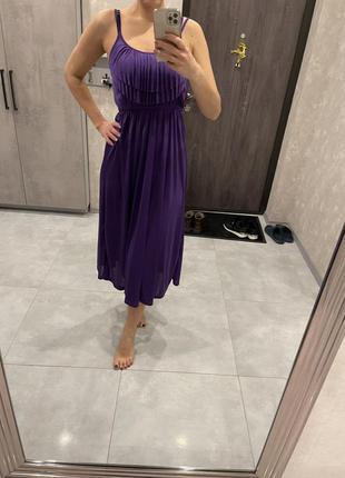 Фіолетовий сарафан плісе