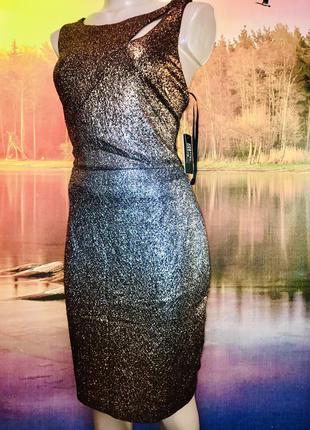 Guess жіноча сукня-футляр на новий рік з металізованої тканини ombre2 фото