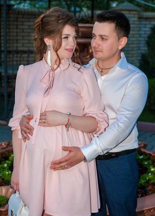 Розовое платье для беременных нарядное нежное красивое м4 фото