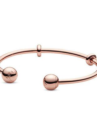 Набор браслет и шарм пандора серебро 925 проба цирконий ale пломба бирка бенгл розовое...