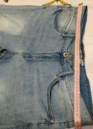 Голубые с потертостями джинсовые тоненькие шорты  мужские , очень классные5 фото