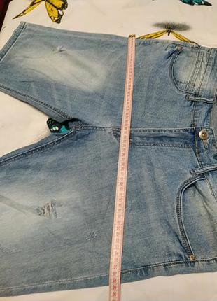 Голубые с потертостями джинсовые тоненькие шорты  мужские , очень классные6 фото