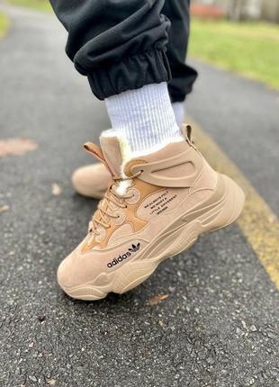 Кросівки чоловічі adidas адідас yeezy boost 500 high fur brown