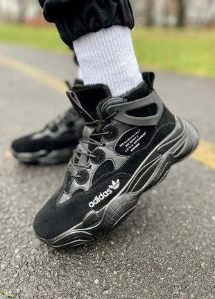 Кросівки чоловічі adidas адідас yeezy boost 500 high fur black