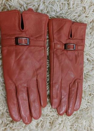 Перчатки рукавички натуральная кожа красные короловыех4 фото