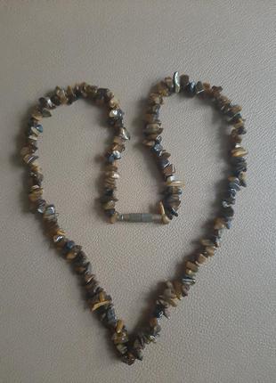 Вінтажні намисто - тигрове око, крихта