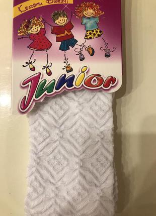 Колготки белые  junior    размер    146-152    152-158